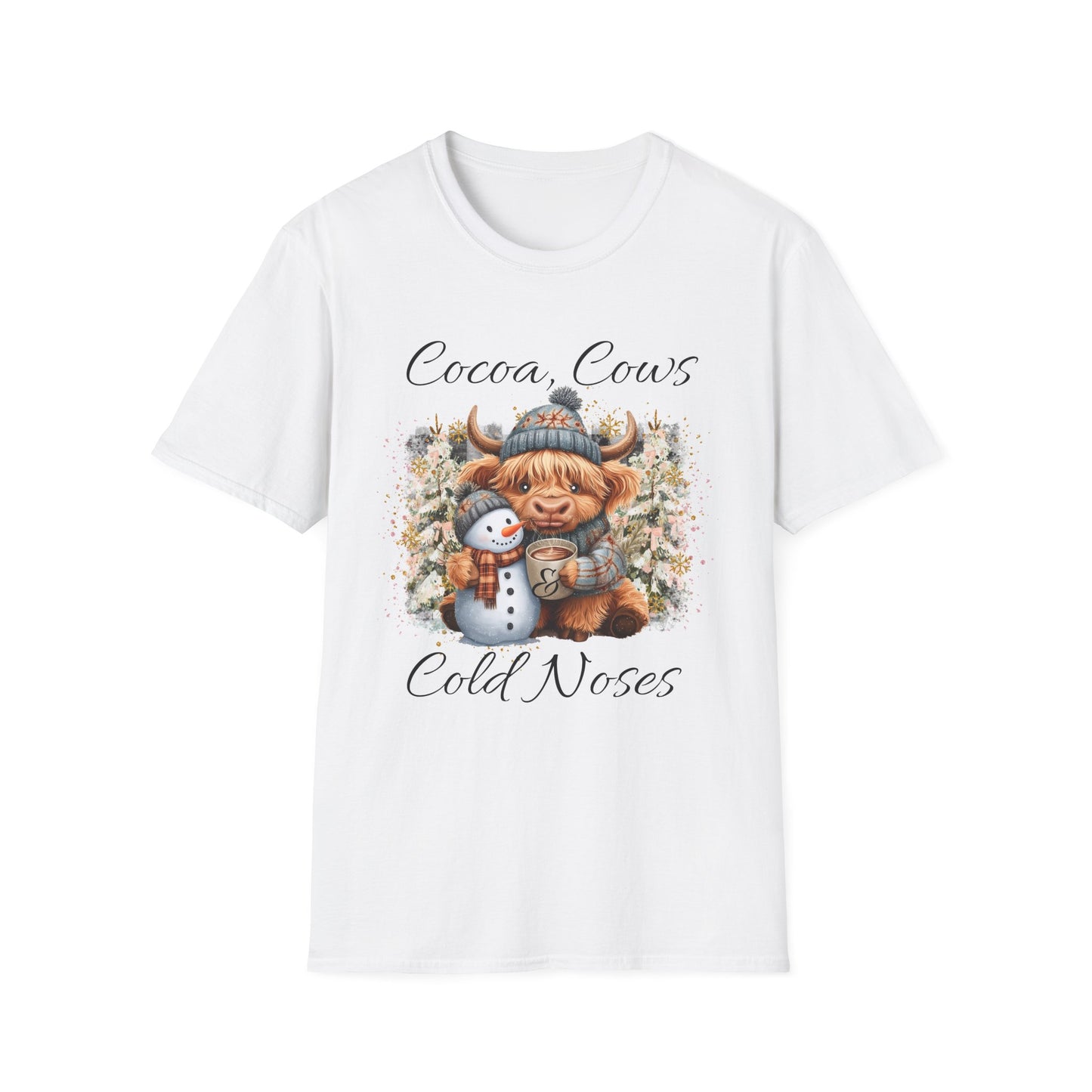 Cocoa Cows Cold Noses T-Shirt | Winter Apparel, Holiday Gift, Cute Animal Tee, Cow Lovers, Cozy Style