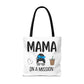 Mama On A Mission Tote Bag – Cute Coffee Mom Graphic Tote