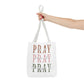 Inspirational Tote Bag - Pray It, Power It, Through It, Motivational, Faith-Based Gift, Everyday Use, Church or Study Bag