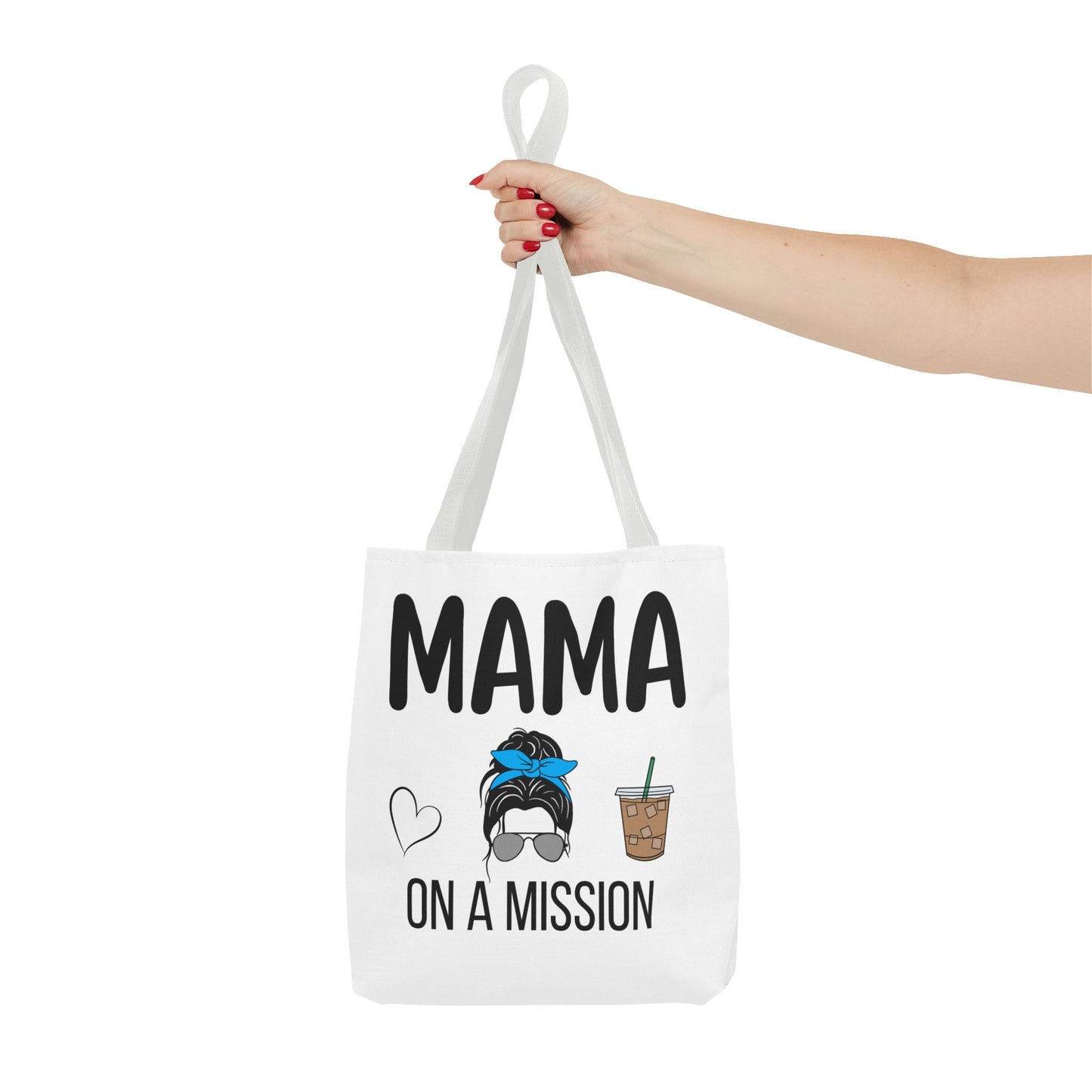 Mama On A Mission Tote Bag – Cute Coffee Mom Graphic Tote