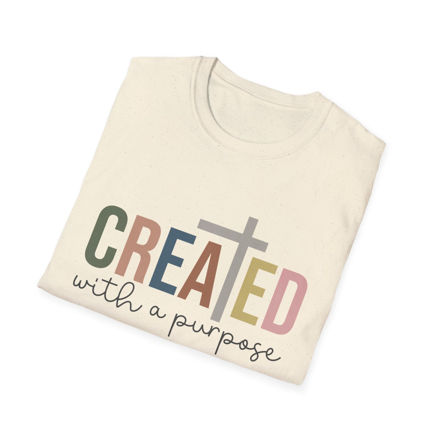 Faith-Inspired Unisex T-Shirt - Created with a Purpose, Christian Apparel, Inspirational Gift, Women Men Shirt, Spiritual Quote Tee