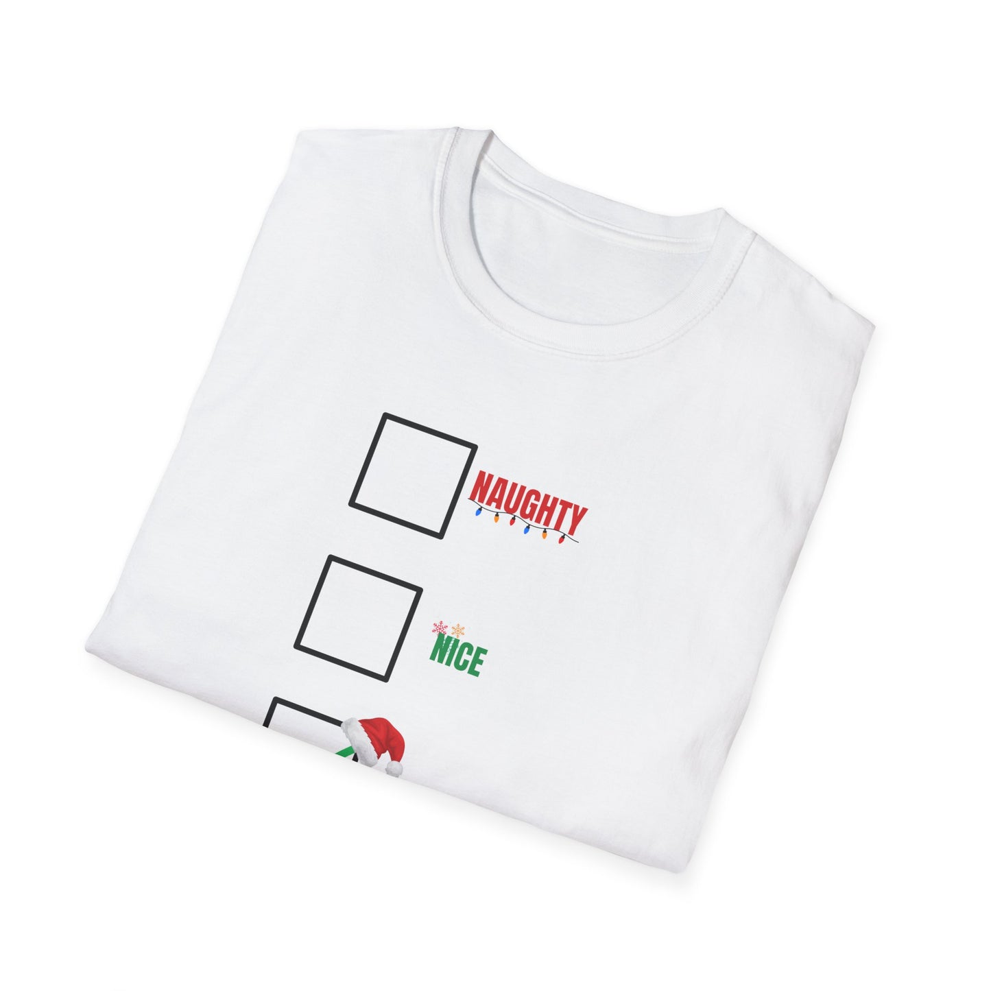 Funny Christmas Checklist T-Shirt – "Tired" Checkbox Holiday Tee