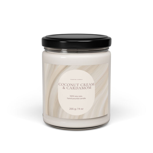 Coconut Cream & Cardamom Soy Candle — 9oz Scented Jar