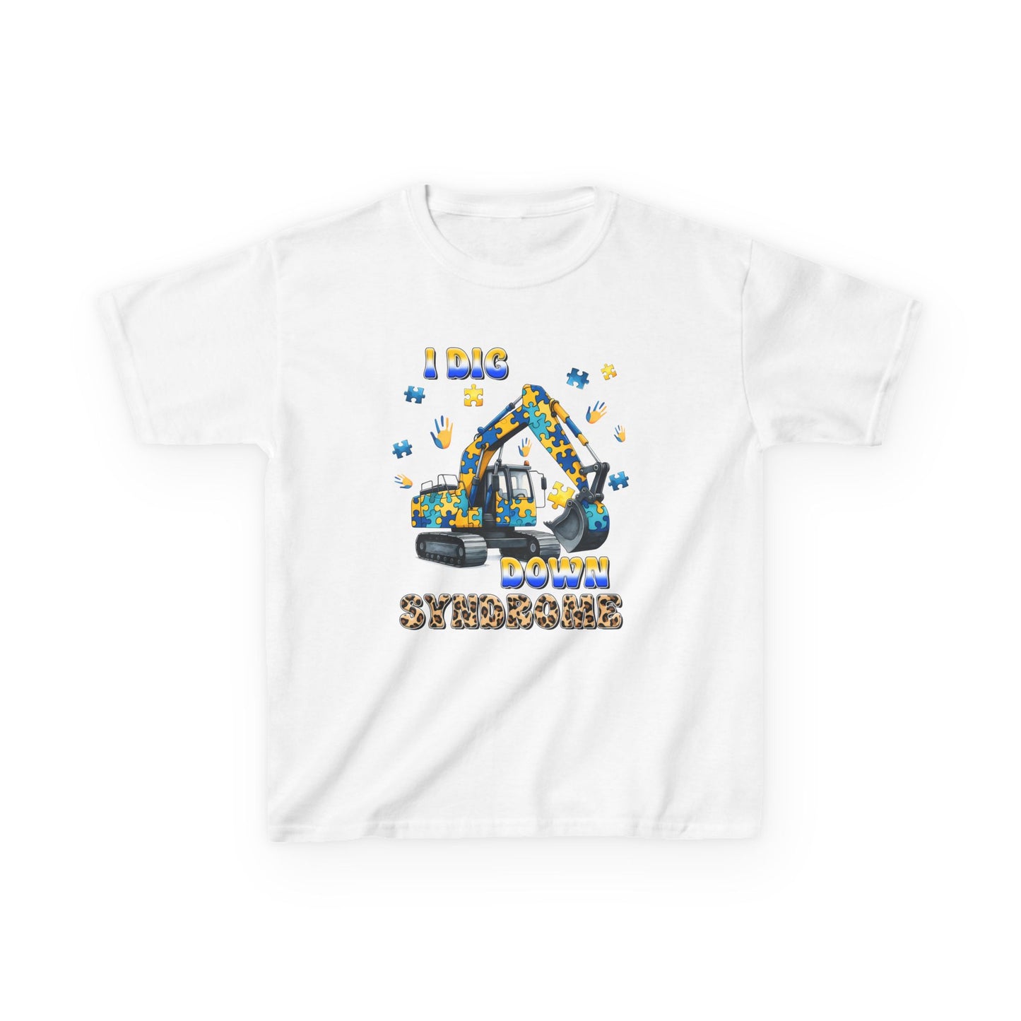 Kids Heavy Cotton™ Tee with Fun Construction Design, Children’s T-shirt, Playful Gift for Birthday, Casual Wear, Art Gift, Summer Outfit