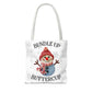 Holiday Snowman Tote Bag — “Bundle Up Buttercup” Christmas Market Tote