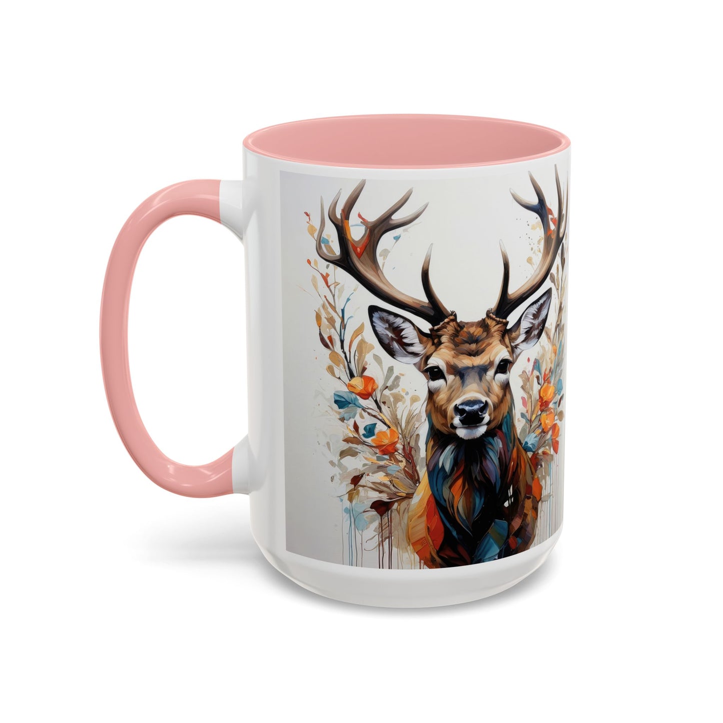 Deer Floral Accent Coffee Mug — Autumn Stag 11/15oz