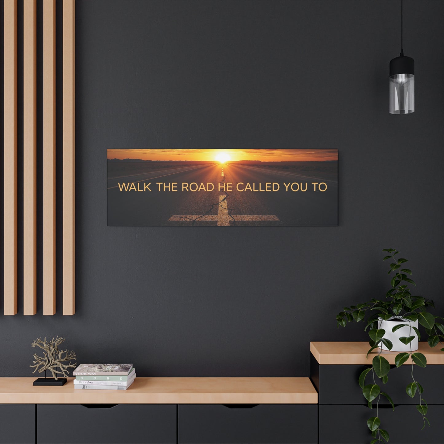 Sunrise Road Canvas Wall Art – "Walk the Road He Called You To" Inspirational Christian Decor