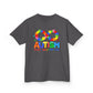 Colorful Autism Awareness Kids Tee, Bright Rainbow Tee, Support, Understand, Love, Gift for Autism Month, Kids Apparel