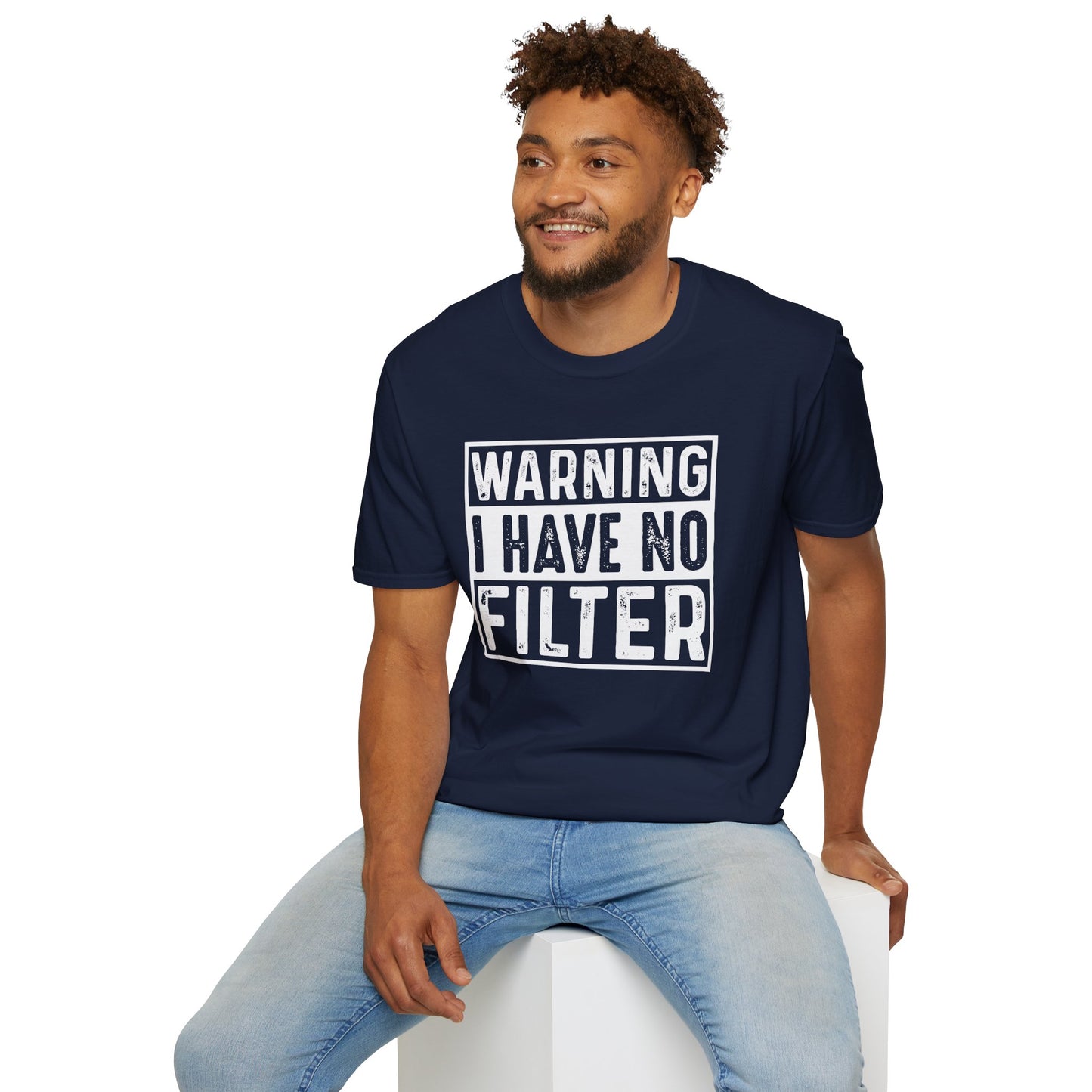No Filter Warning T-Shirt - Unisex Softstyle Graphic Tee