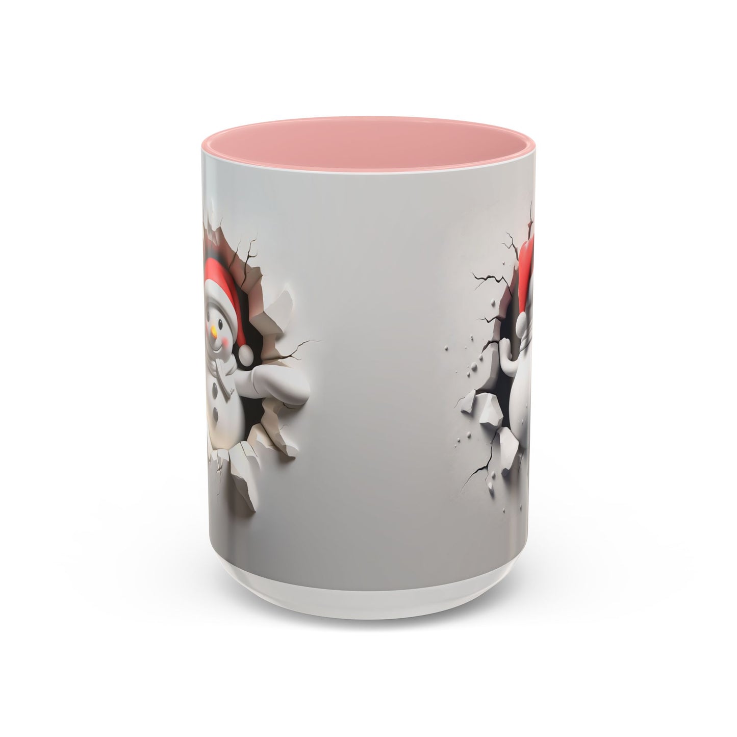 Santa Snowman Breaking Wall Coffee Mug