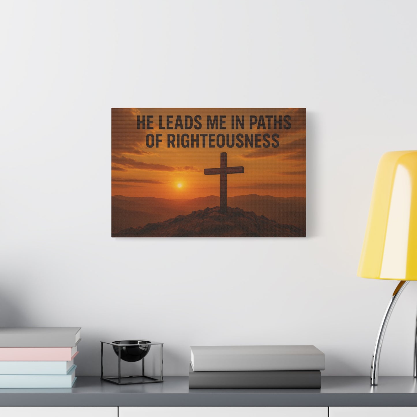 He Leads Me in Paths of Righteousness Canvas Wall Art