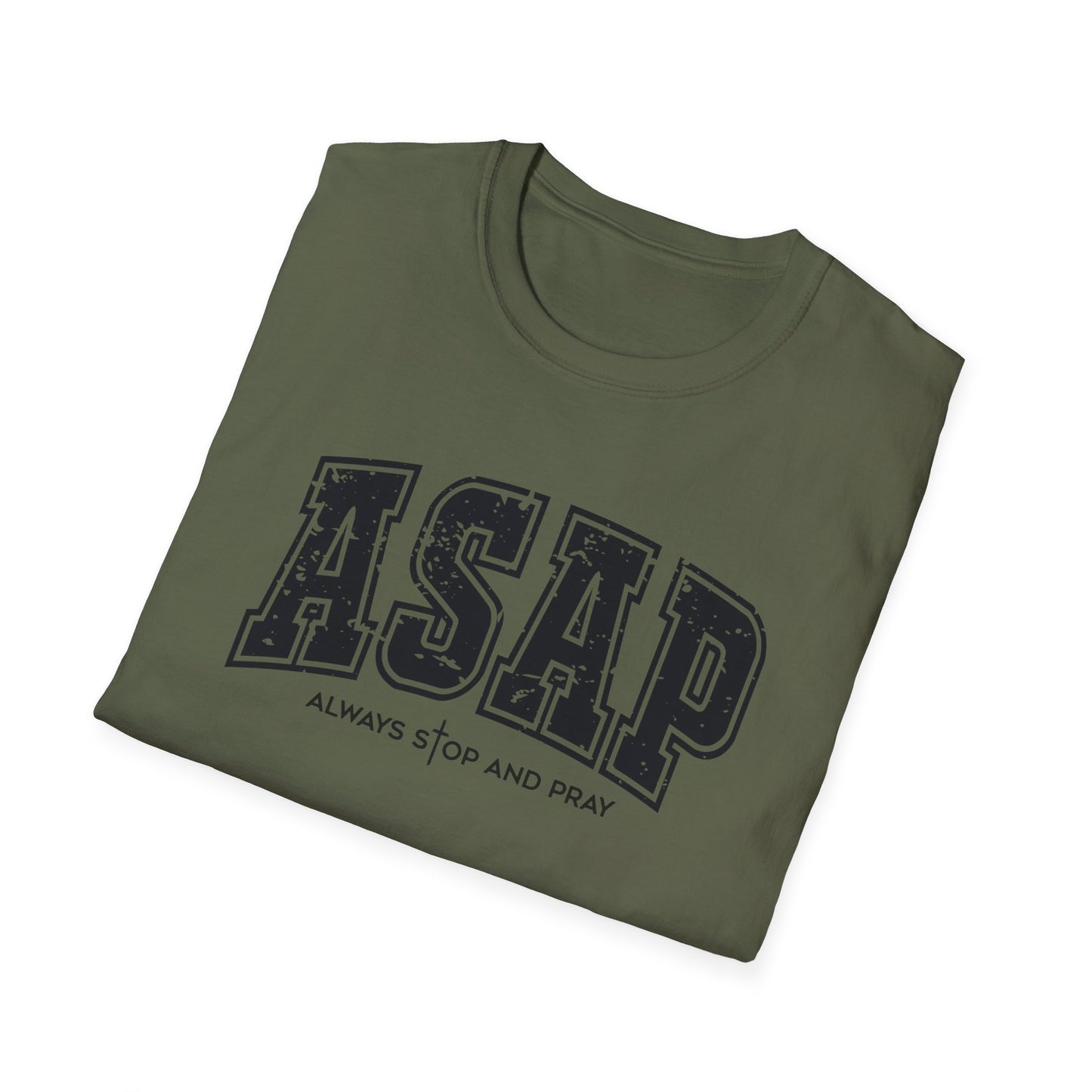 ASAP 'Always Stop And Pray' Graphic T-Shirt — Vintage Collegiate Lettering