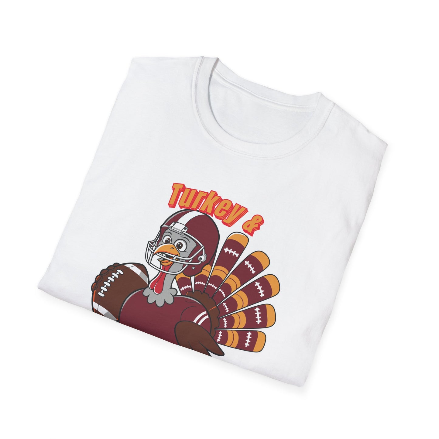 Thanksgiving Football Turkey T-Shirt - Fun Unisex Tee for Game Day