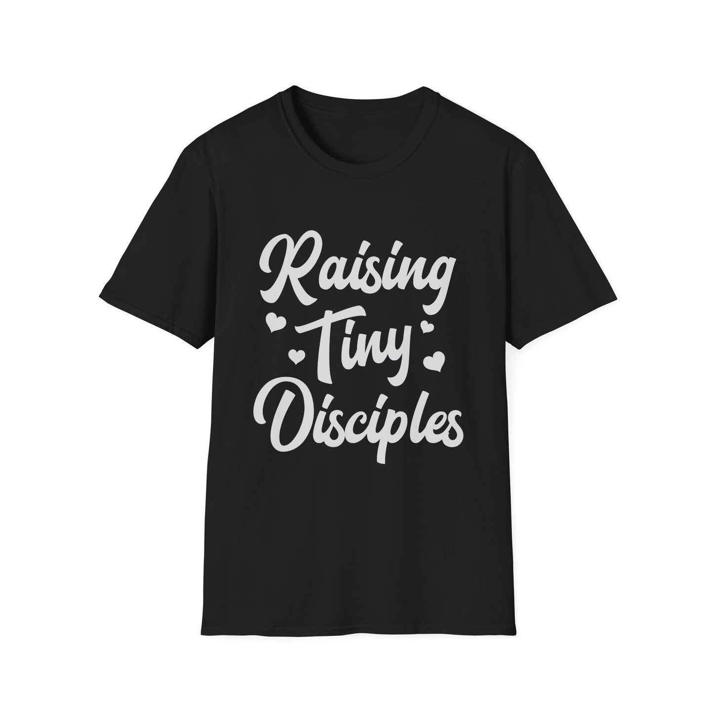 Raising Tiny Disciples Unisex Softstyle T-Shirt, Comfortable T-Shirt, Family Reunion Gift, Casual Wear, Faith-Based Apparel, Cute Kids Theme