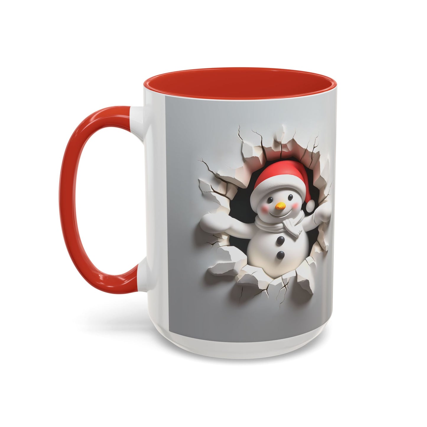 Santa Snowman Breaking Wall Coffee Mug