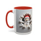 Santa Snowman Breaking Wall Coffee Mug
