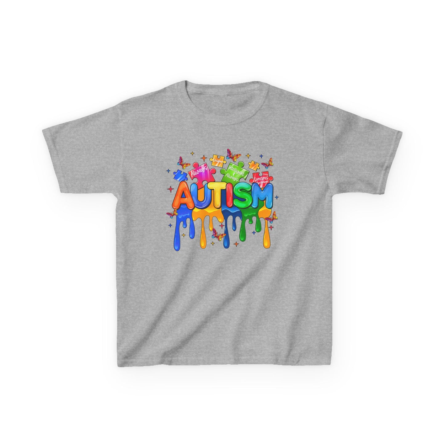 Colorful Autism Awareness Kids Tee, Autism Support T-Shirt, Kids Educational Apparel, Fun Children's Gifts, Family Awareness Shirt
