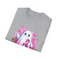 Cute Ghost Breast Cancer Awareness T-Shirt for October, Halloween Tee, Unisex Softstyle Shirt, Fall Fashion, Spooky Season