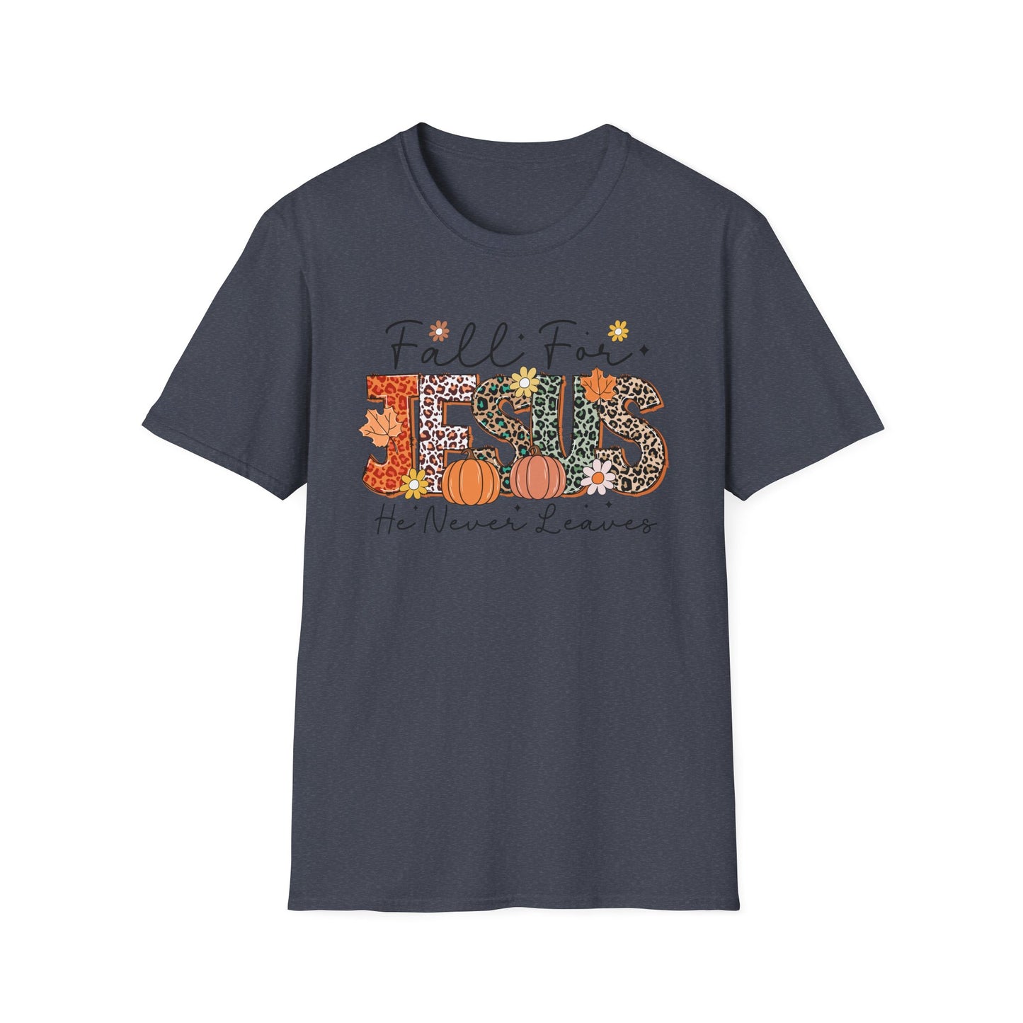 Fall-Themed Jesus T-Shirt, Cozy Autumn Tee for Christians, Faith-Based Gift, Unisex Harvest Shirt, Thanksgiving Apparel