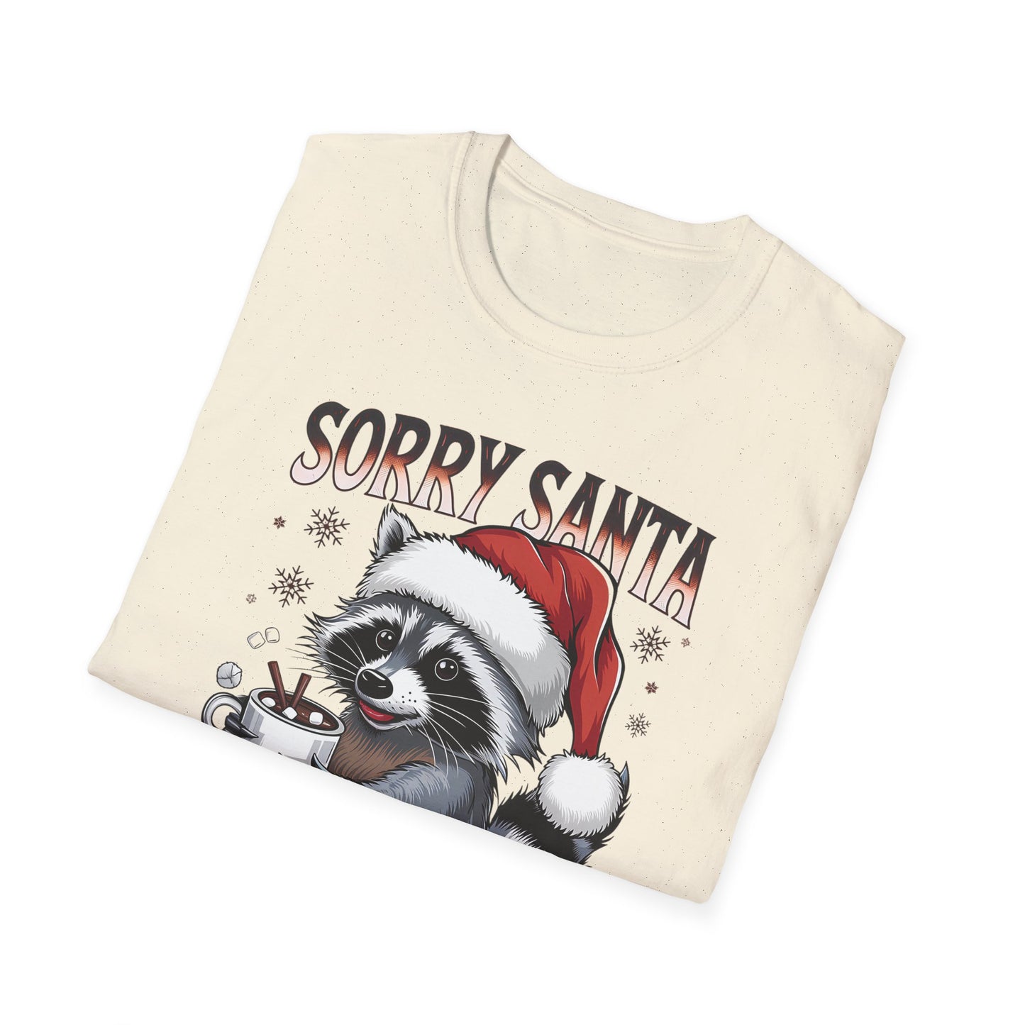Sorry Santa I've Been Feral T-Shirt — Funny Raccoon Christmas Tee