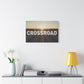 Crossroad Inspirational Canvas Print — “God Meets You at the Crossroad” Sunset Wall Art