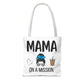 Mama On A Mission Tote Bag – Cute Coffee Mom Graphic Tote