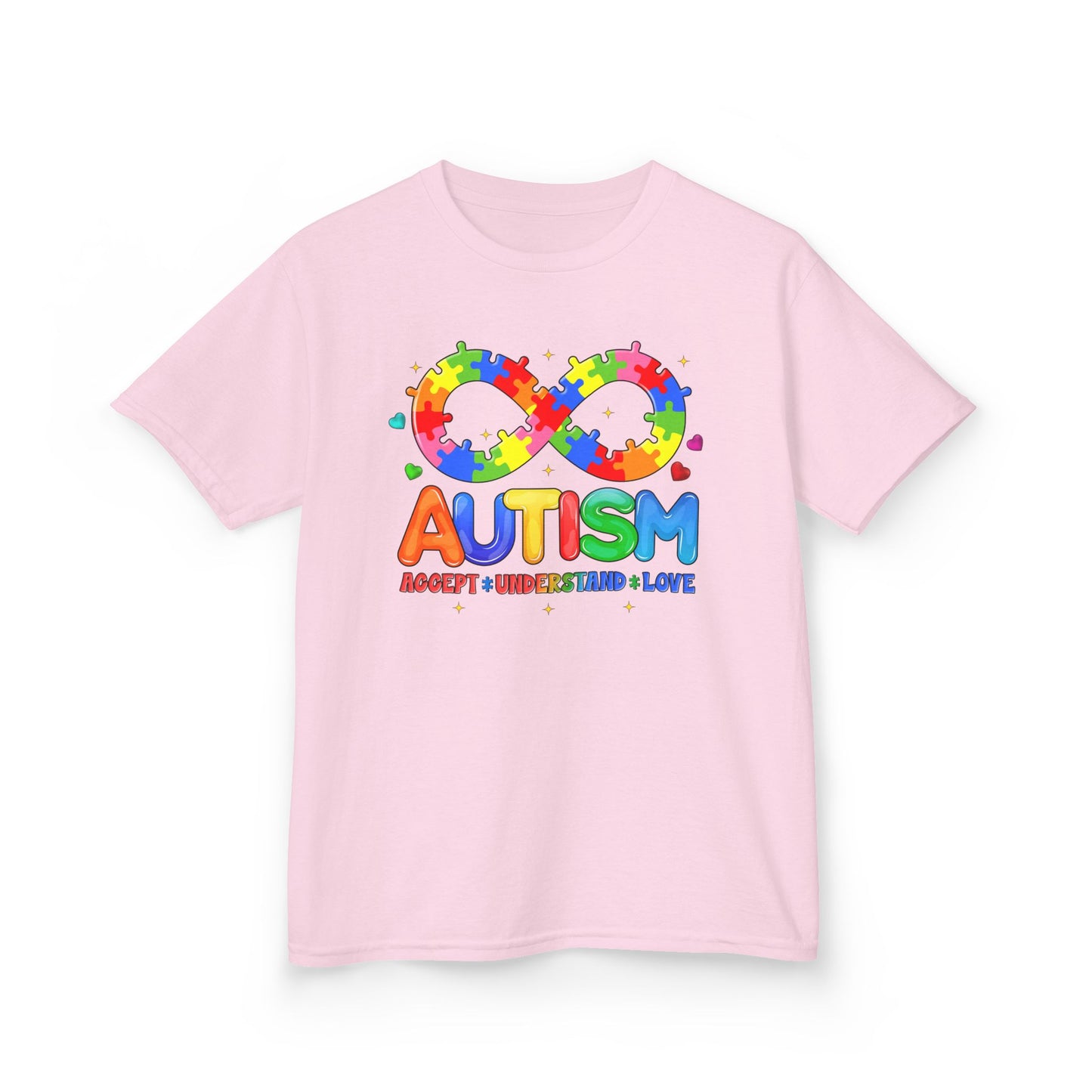 Colorful Autism Awareness Kids Tee, Bright Rainbow Tee, Support, Understand, Love, Gift for Autism Month, Kids Apparel