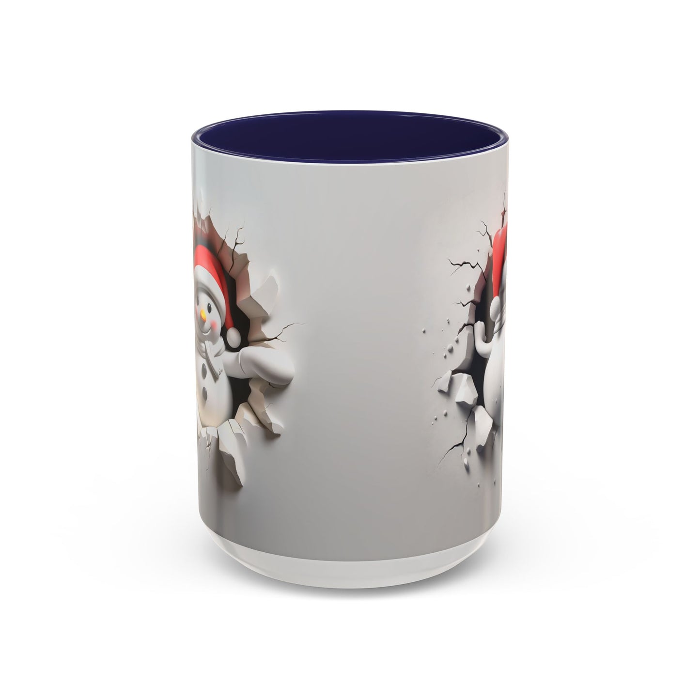 Santa Snowman Breaking Wall Coffee Mug