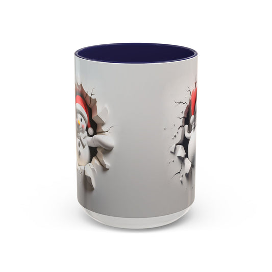 Santa Snowman Breaking Wall Coffee Mug