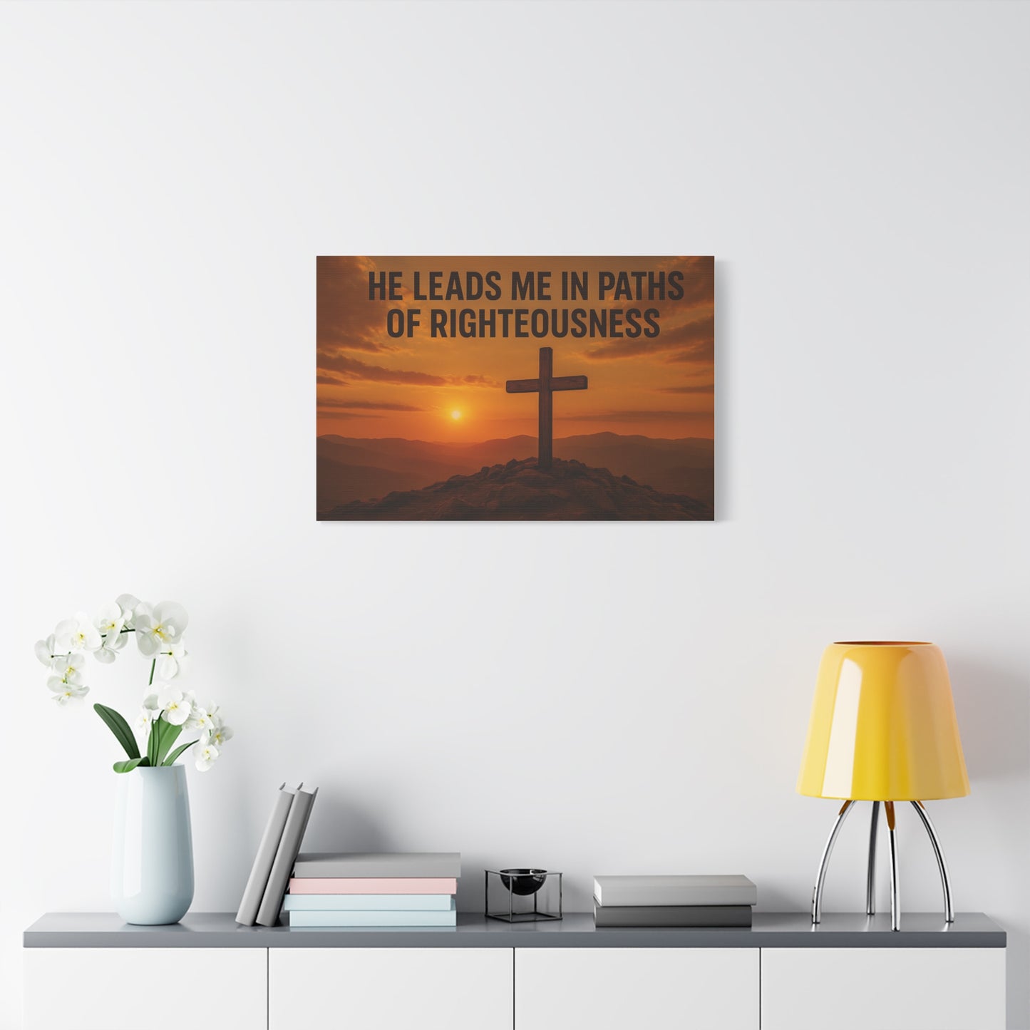 He Leads Me in Paths of Righteousness Canvas Wall Art