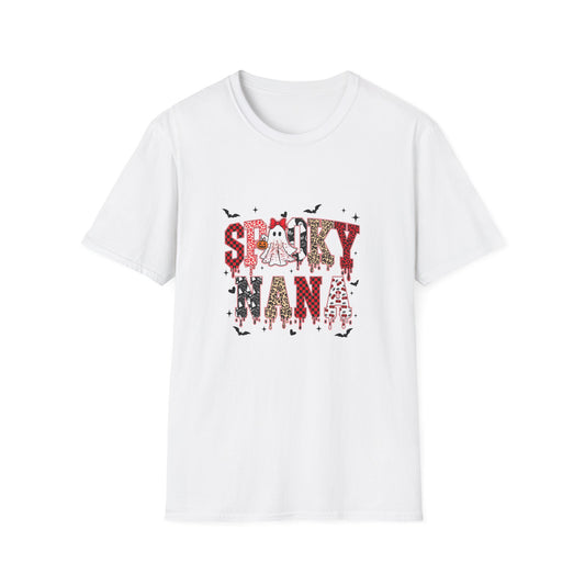 Spooky Nana Unisex Softstyle T-Shirt - Halloween Gift, Cute Witch Tee, Family Costume Shirt, Ghostly Fun Apparel