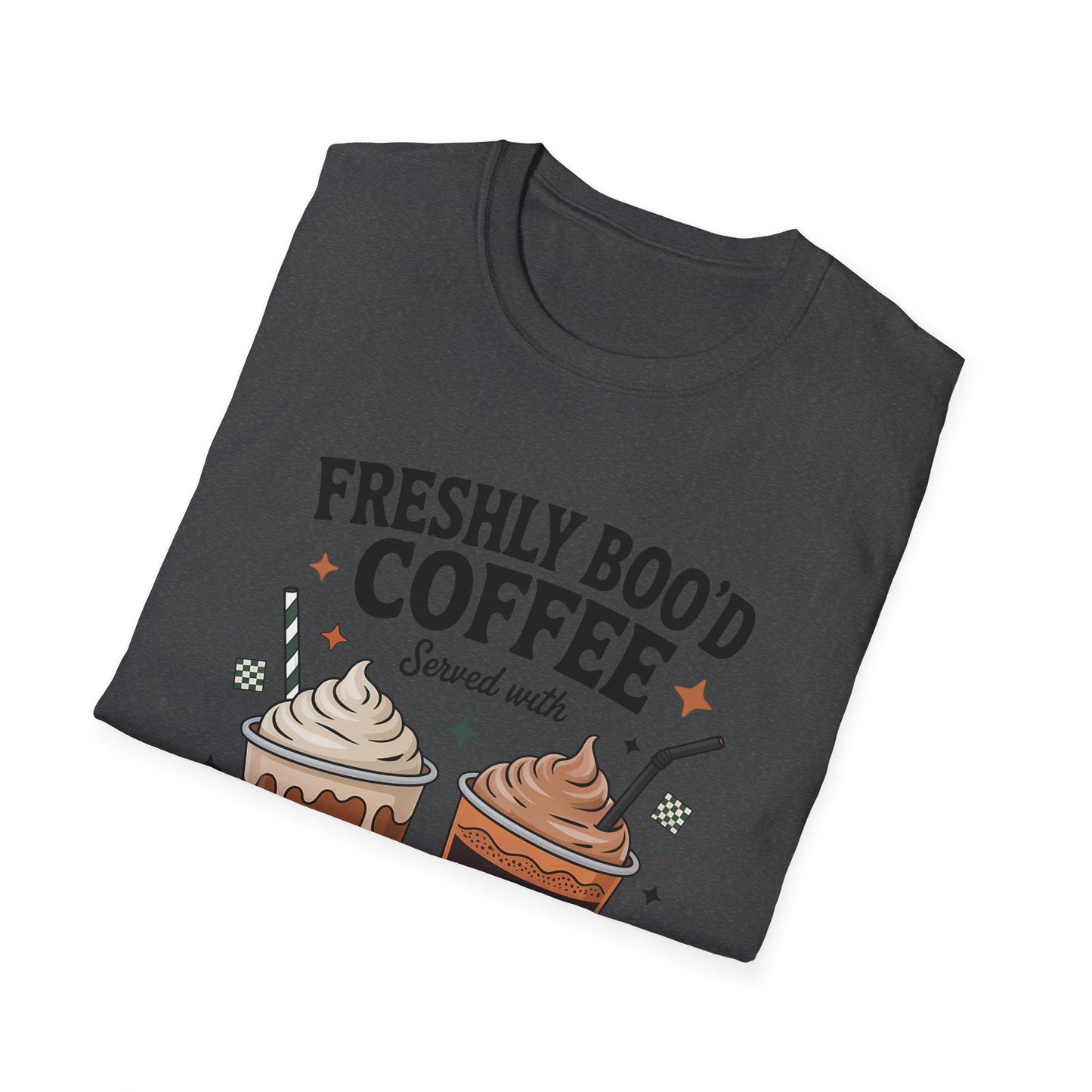 Halloween Coffee T-Shirt, Ghostly Drink Tee, Spooky Sweets Shirt, Unisex Halloween Apparel, Fun Fall Shirt, Gift for Coffee Lovers