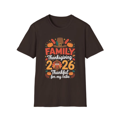 Thanksgiving Family T-Shirt - 2026 Grateful for My Tribe Design