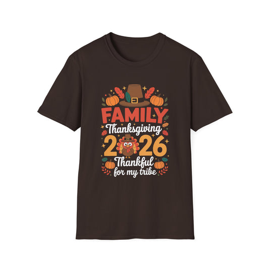 Thanksgiving Family T-Shirt - 2026 Grateful for My Tribe Design