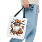 Whimsical Halloween Tote Bag, Spooky Ghost, Trick or Treat, Fall Accessories, Halloween Party Favor, Cute Autumn Decor