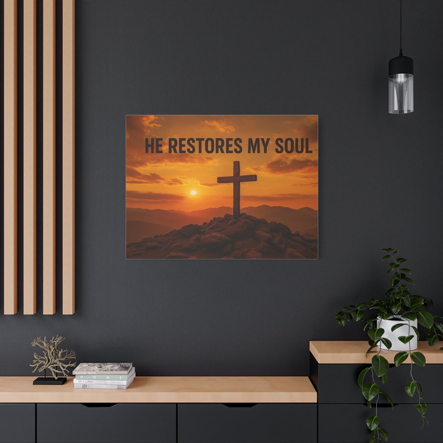 He Restores My Soul Canvas Wall Art