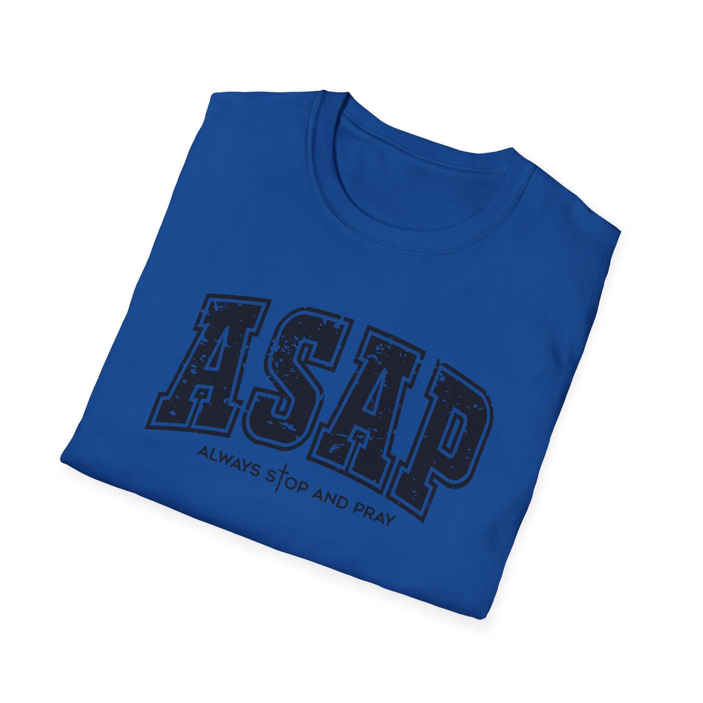 ASAP 'Always Stop And Pray' Graphic T-Shirt — Vintage Collegiate Lettering