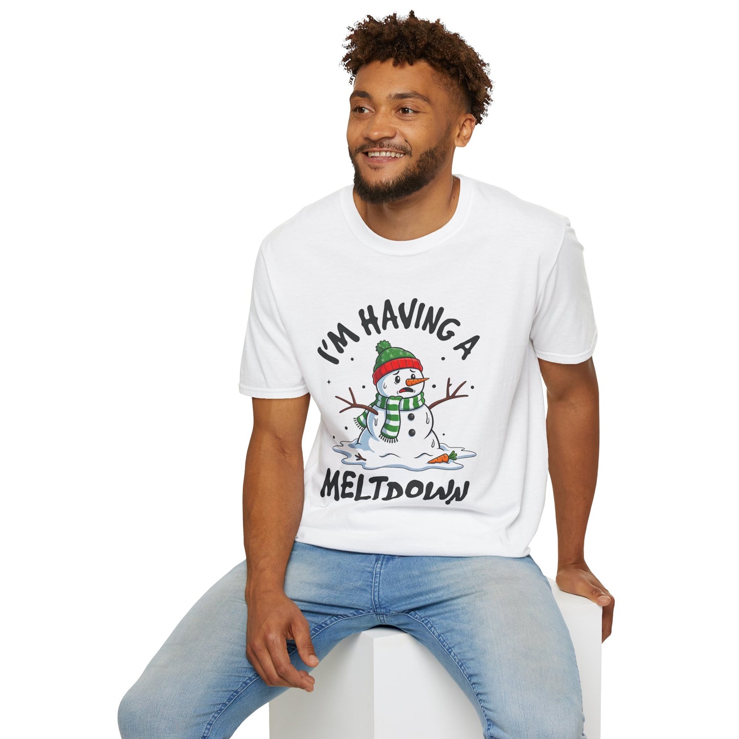 Funny Holiday Snowman T-Shirt - "I'm Having a Meltdown"