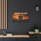 Truckin' On Faith Matte Canvas Wall Art — Semi Truck Sunset Print