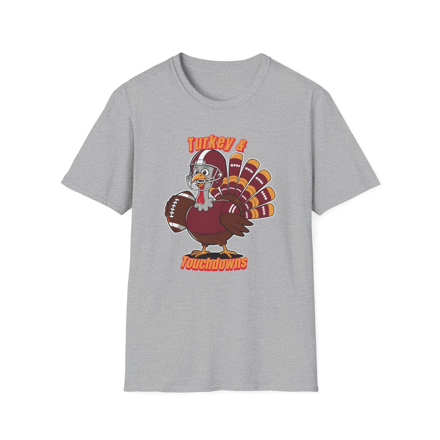 Thanksgiving Football Turkey T-Shirt - Fun Unisex Tee for Game Day
