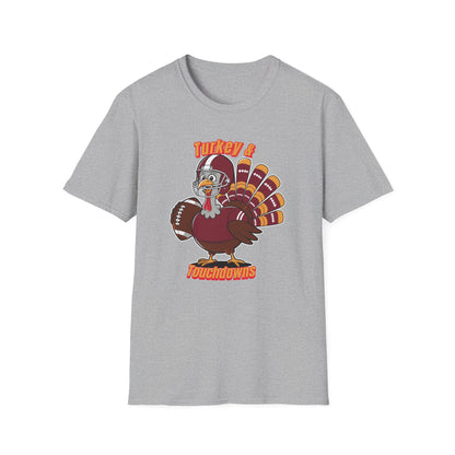 Thanksgiving Football Turkey T-Shirt - Fun Unisex Tee for Game Day