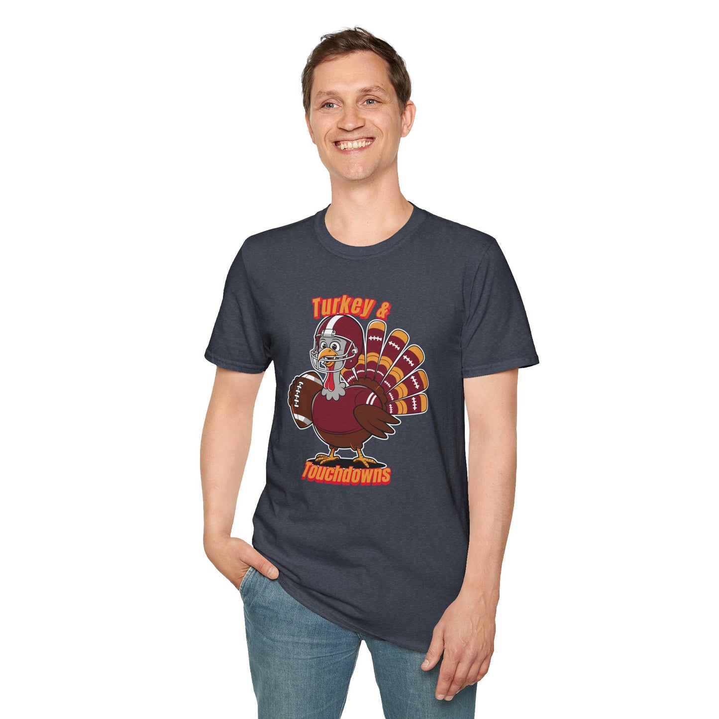 Thanksgiving Football Turkey T-Shirt - Fun Unisex Tee for Game Day