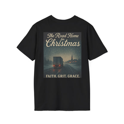 Christmas Road Home T-Shirt - Unisex Softstyle Tee with Inspirational Design