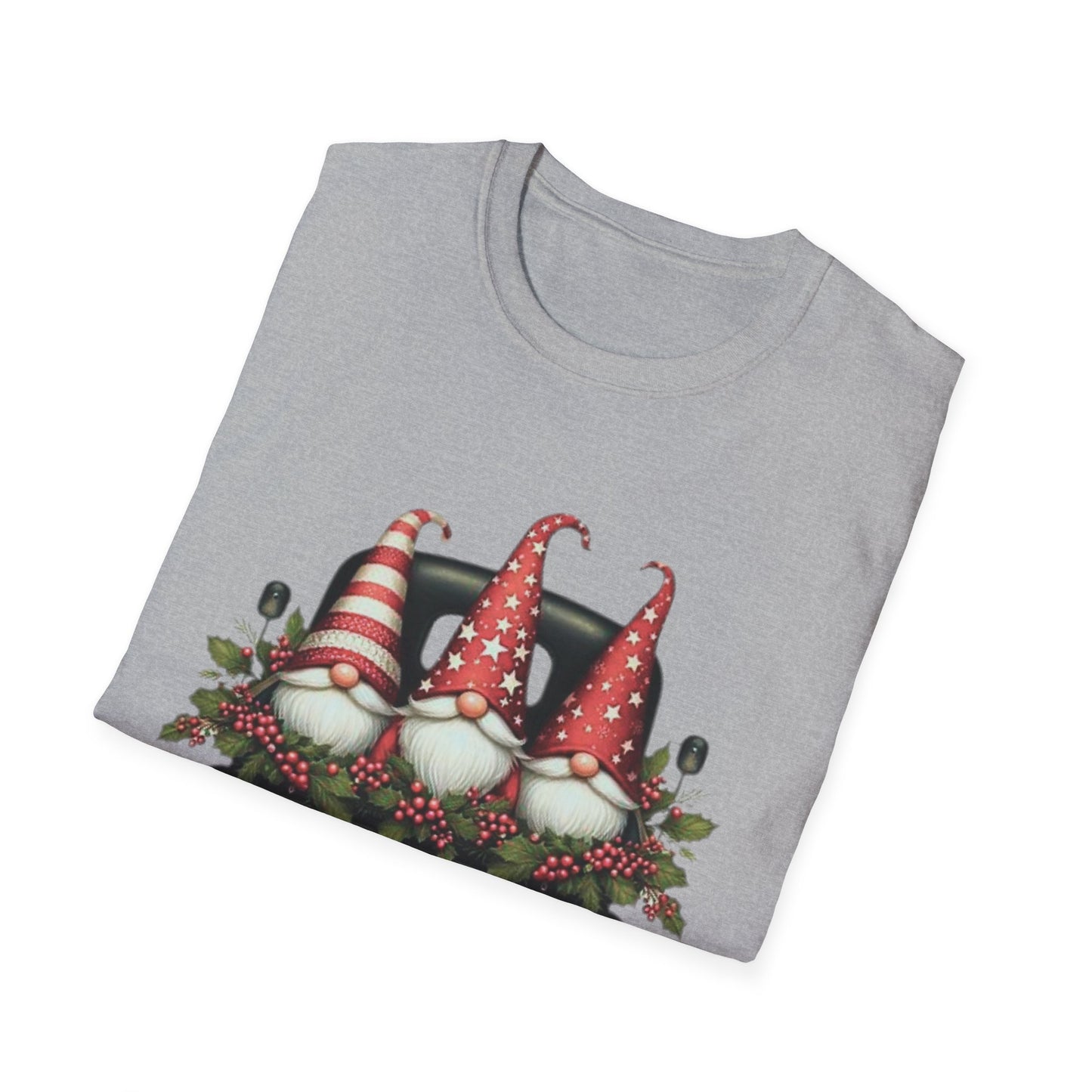 Merry Christmas Gnome T-Shirt | Unisex Softstyle Tee | Holiday Gift, Christmas Apparel, Gnome Lover Shirt, Festive Wear, Seasonal Top