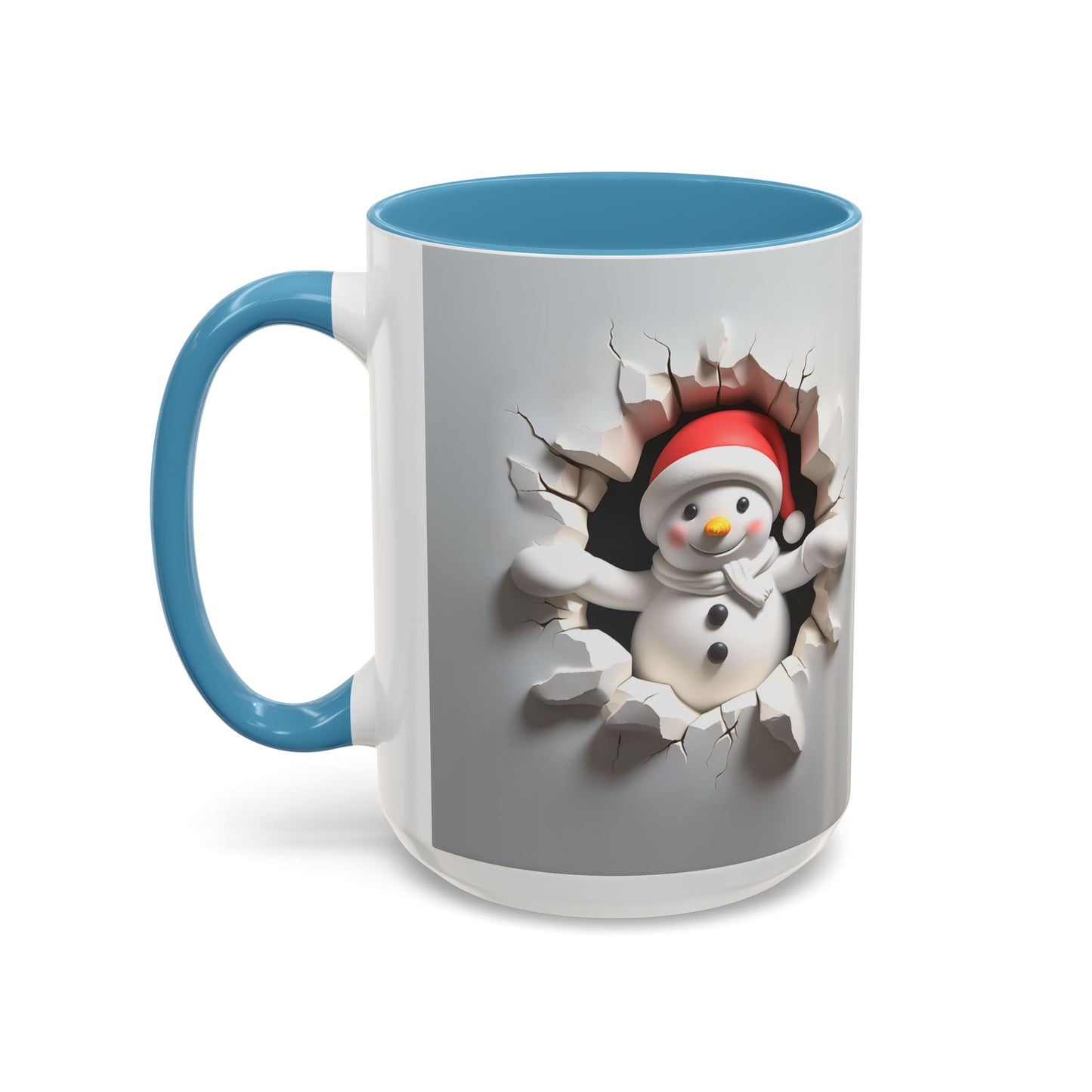 Santa Snowman Breaking Wall Coffee Mug